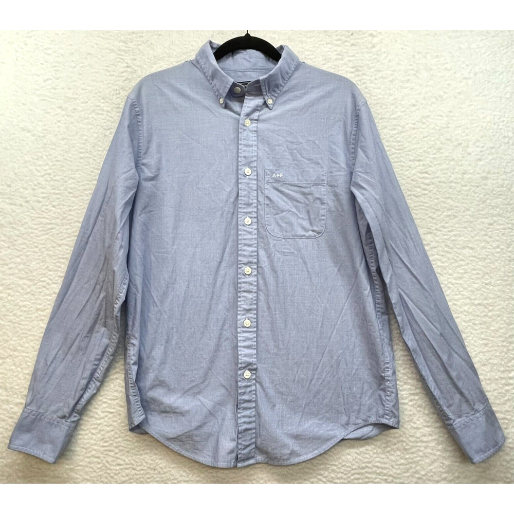 Abercrombie and Fitch Shirt Mens Large Blue Button Down Preppy Classic Minimal